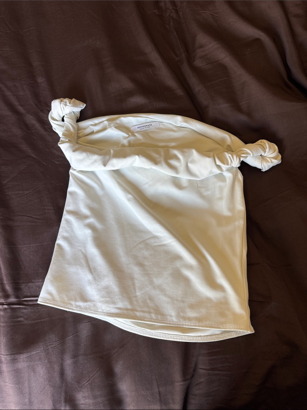 Peppermayo twist off the shoulder top
